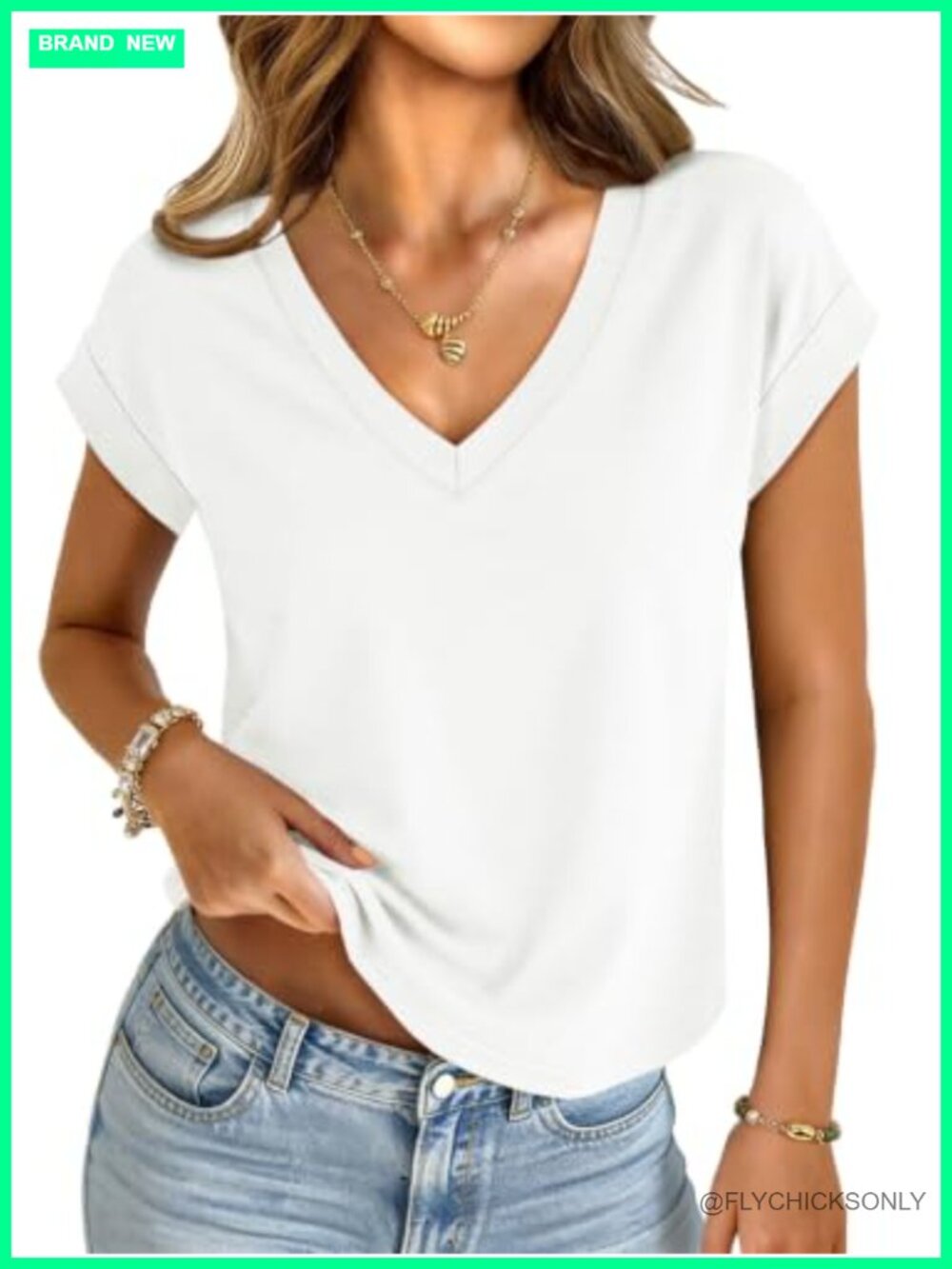 Womens V Neck Cap Sleeve Crop Top Polyester Rayon Spandex Summer Basic Tee
